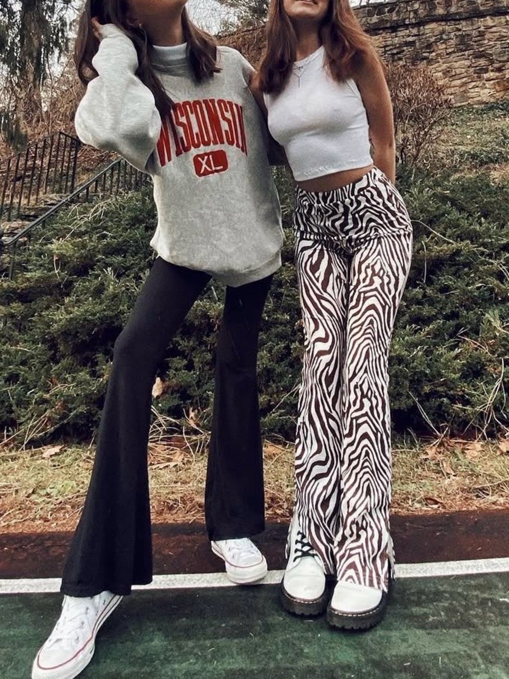 Brown Zebra Print Bootcut Pants